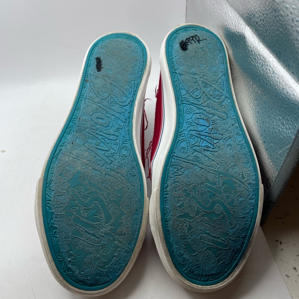 Blowfish Malibu Red distressed Canvas Sneakers women’s 8.5 - Picture 8 of 8